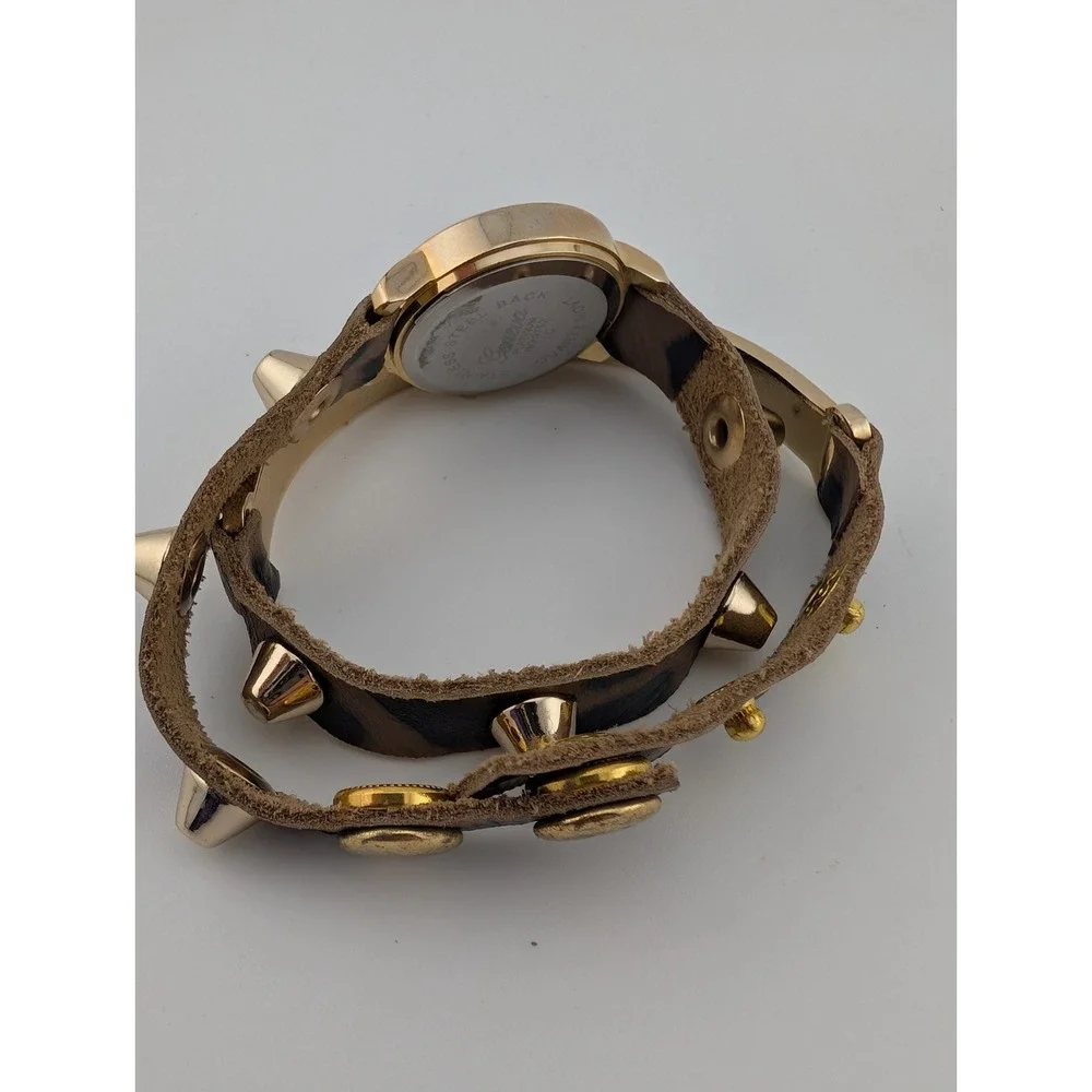 Geneva Platinum Leopard Wrap‎ Watch Studded Band 26mm Case- New Battery